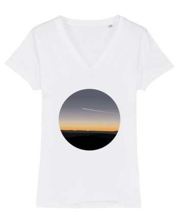 Photo Illustration - airplane in the sunset White