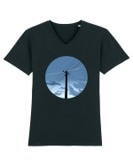 Photo Illustration - black electricity pole Tricou mânecă scurtă guler V Bărbat Presenter