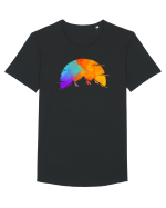 Creste de Munți Tricou mânecă scurtă guler larg Bărbat Skater