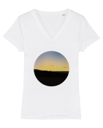 Photo Illustration - three cloud sunset Tricou mânecă scurtă guler V Damă Evoker