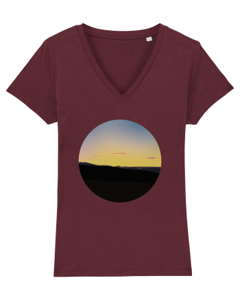 Photo Illustration - three cloud sunset Burgundy