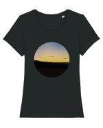Photo Illustration - three cloud sunset Tricou mânecă scurtă guler larg fitted Damă Expresser