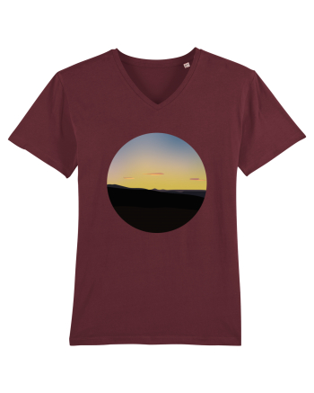 Photo Illustration - three cloud sunset Burgundy
