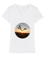 Photo Illustration - macro in the sunset 8 Tricou mânecă scurtă guler V Damă Evoker
