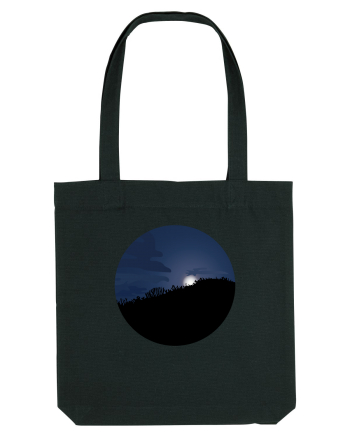 Photo Illustration - moon behind dark forest Black