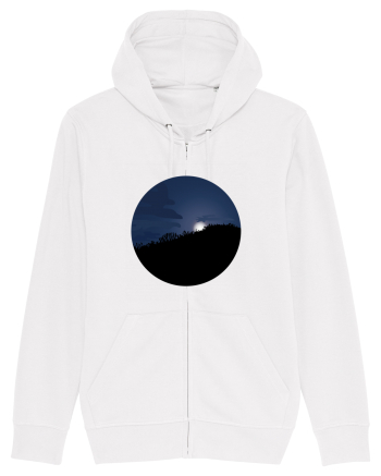 Photo Illustration - moon behind dark forest White