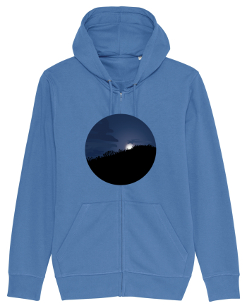 Photo Illustration - moon behind dark forest Bright Blue