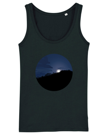Photo Illustration - moon behind dark forest Black