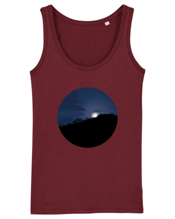 Photo Illustration - moon behind dark forest Burgundy