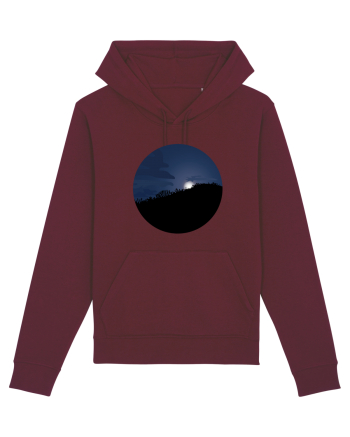 Photo Illustration - moon behind dark forest Burgundy