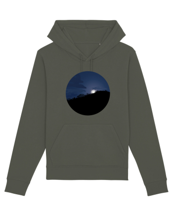 Photo Illustration - moon behind dark forest Khaki