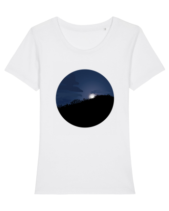 Photo Illustration - moon behind dark forest White