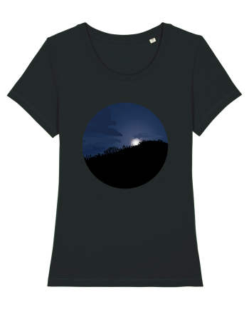 Photo Illustration - moon behind dark forest Black