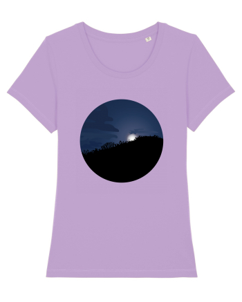 Photo Illustration - moon behind dark forest Lavender Dawn