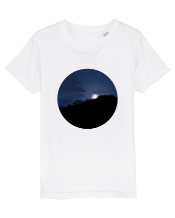 Photo Illustration - moon behind dark forest White