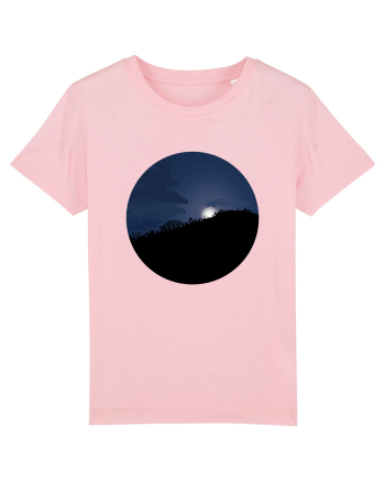 Photo Illustration - moon behind dark forest Cotton Pink