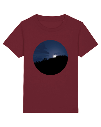 Photo Illustration - moon behind dark forest Burgundy