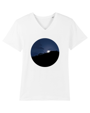 Photo Illustration - moon behind dark forest White