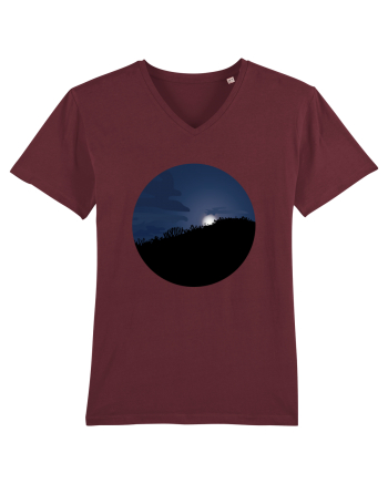 Photo Illustration - moon behind dark forest Burgundy