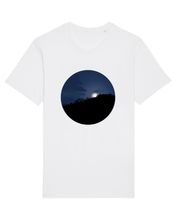 Photo Illustration - moon behind dark forest White