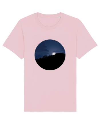 Photo Illustration - moon behind dark forest Cotton Pink