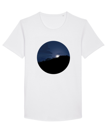Photo Illustration - moon behind dark forest White