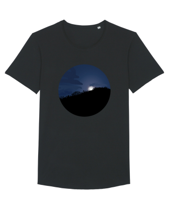 Photo Illustration - moon behind dark forest Black