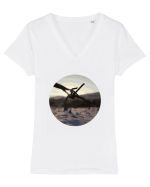 Photo Illustration - wire fence Tricou mânecă scurtă guler V Damă Evoker