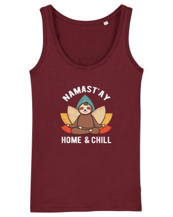 NAMASTAY Home and Chill Sloth Burgundy