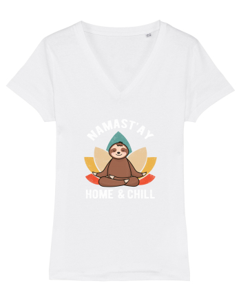 NAMASTAY Home and Chill Sloth White