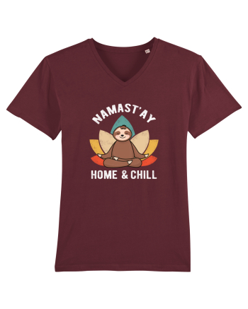NAMASTAY Home and Chill Sloth Burgundy