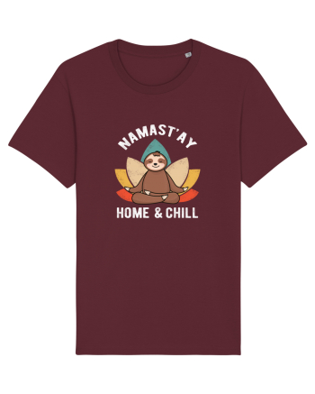 NAMASTAY Home and Chill Sloth Burgundy