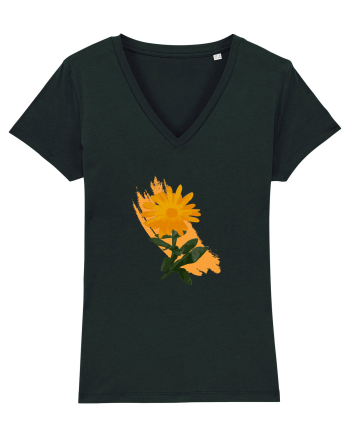 Photo Illustration - orange flower Black