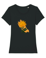 Photo Illustration - orange flower Tricou mânecă scurtă guler larg fitted Damă Expresser