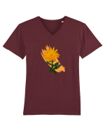 Photo Illustration - orange flower Tricou mânecă scurtă guler V Bărbat Presenter