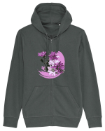 Photo Illustration - purple flowers Hanorac cu fermoar Unisex Connector