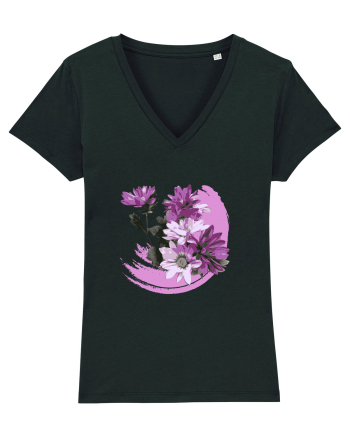 Photo Illustration - purple flowers Black