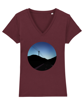 Photo Illustration - black road Burgundy