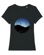 Photo Illustration - black road Tricou mânecă scurtă guler larg fitted Damă Expresser