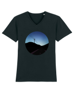 Photo Illustration - black road Tricou mânecă scurtă guler V Bărbat Presenter