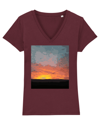Photo Illustration - fire in the sky Burgundy