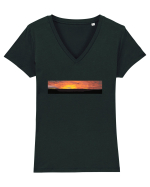 Photo Illustration - boxed sunset 4 Tricou mânecă scurtă guler V Damă Evoker