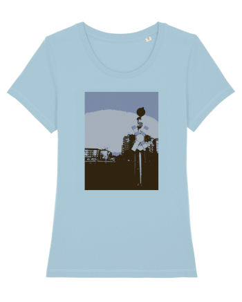 Photo Illustration - lo-fi railroad stop Sky Blue