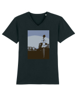 Photo Illustration - lo-fi railroad stop Tricou mânecă scurtă guler V Bărbat Presenter