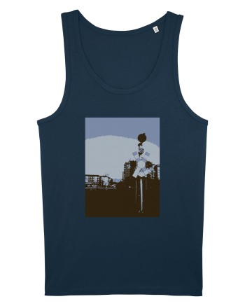 Photo Illustration - lo-fi railroad stop Navy