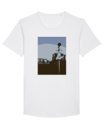Photo Illustration - lo-fi railroad stop Tricou mânecă scurtă guler larg Bărbat Skater