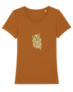 Cute Kitty  Tricou mânecă scurtă guler larg fitted Damă Expresser