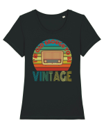 I'm Old Enough To Be Vintage Radio Tricou mânecă scurtă guler larg fitted Damă Expresser