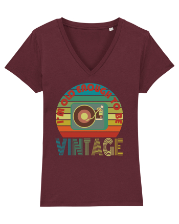 I'm Old Enough To Be Vintage Vinyl Disc Player Burgundy
