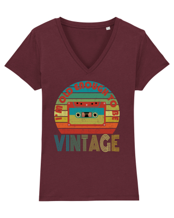 Vintage Cassette Tape Retro Style Burgundy